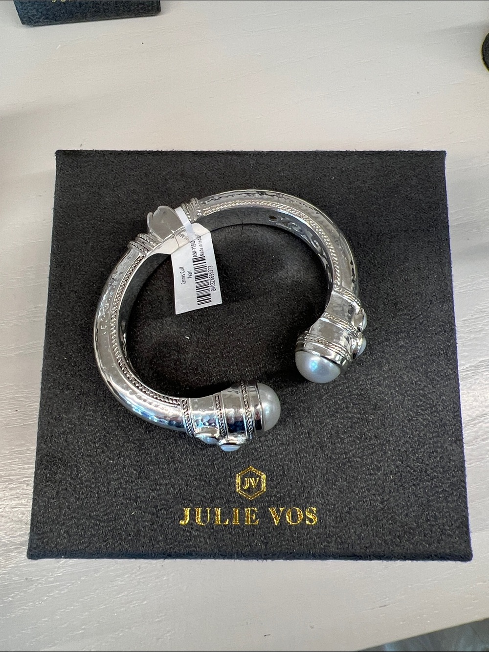 Julie Vos Silver-Tone Cuff with Pearl Terminals